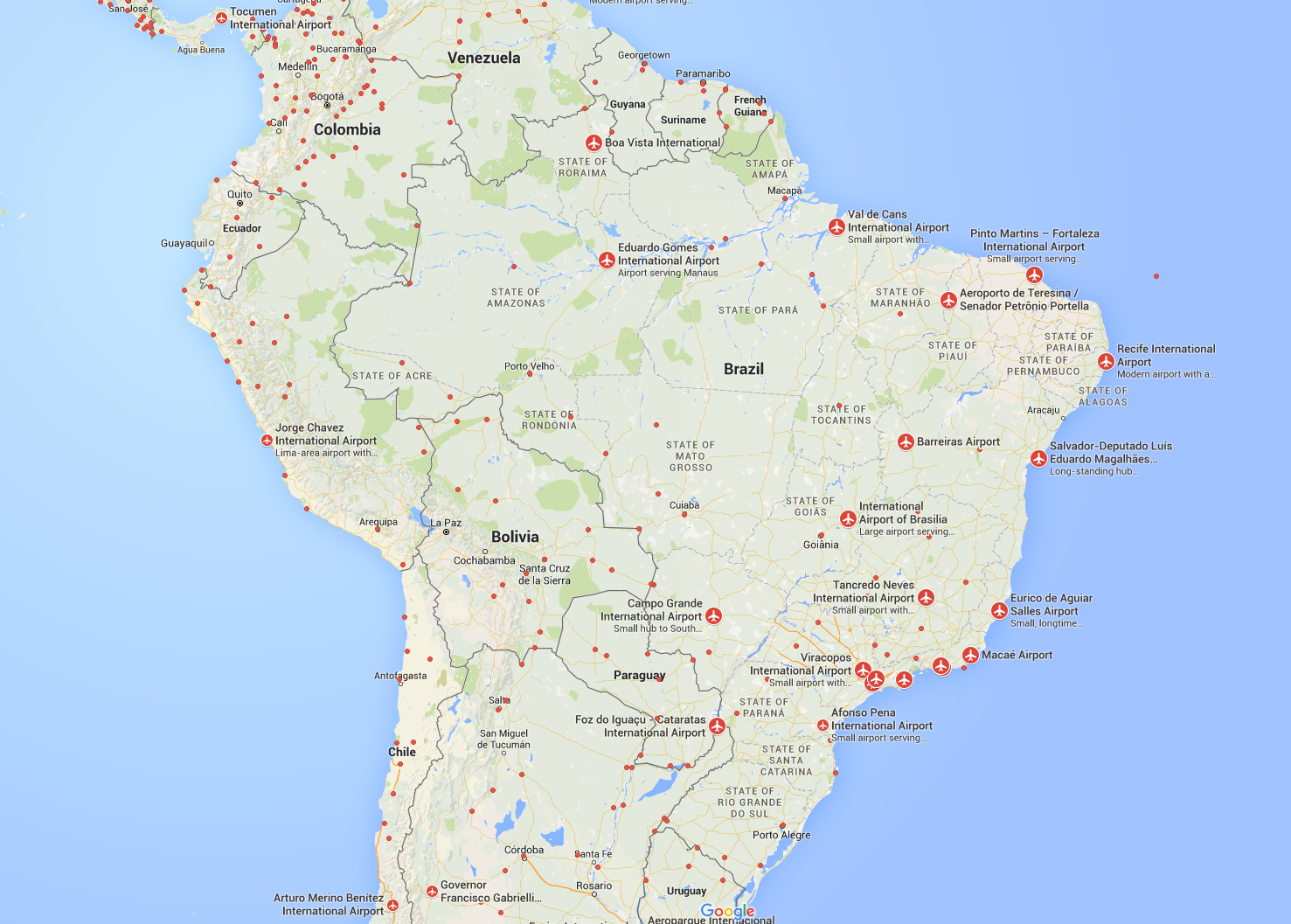BRAZIL AIRPORTS MAP